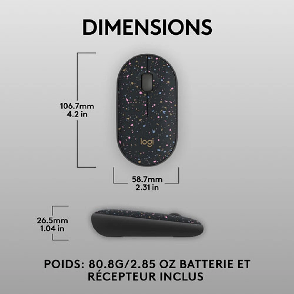 Souris de jeu optique sans fil de 1000 ppp M340 X LIGHTSPEED de Logitech - Taches