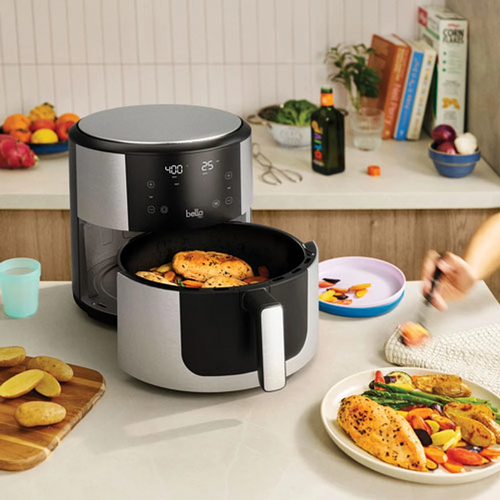 Bella Pro SmartCrisp Digital Air Fyer w/ EverGood Ceramic - 7.6L (8Qt) - Stainless Steel - Only at Best Buy
