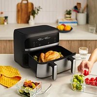 Bella Pro Mini Trizone Flex Air Fryer w/ EverGood Ceramic - 3.8L (4Qt) - Stainless Steel - Only at Best Buy
