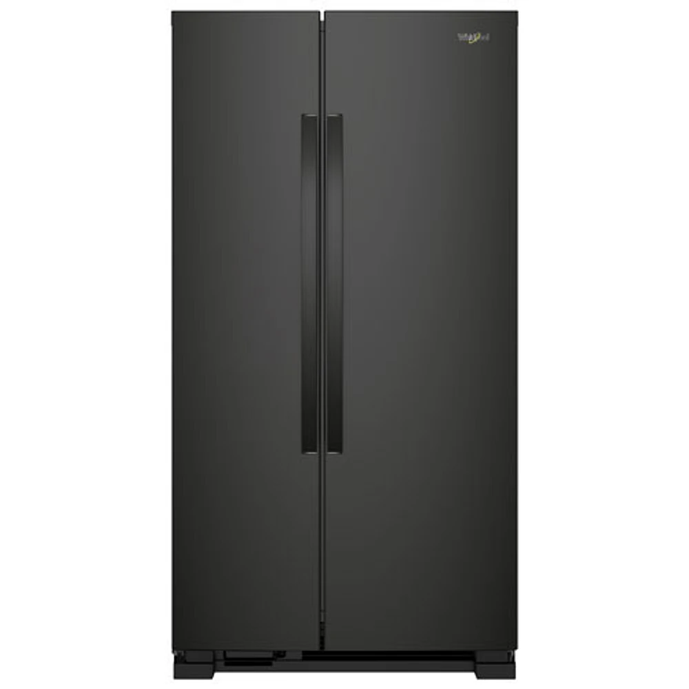 Open Box - Whirlpool 36" 24.9 Cu. Ft. Side-by-Side Refrigerator with LED Lighting - Black - Perfect Condition