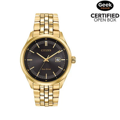 Open Box - Citizen Addysen Eco-Drive Watch 41mm Men's Watch - Gold-Tone Case, Bracelet & Black Dial