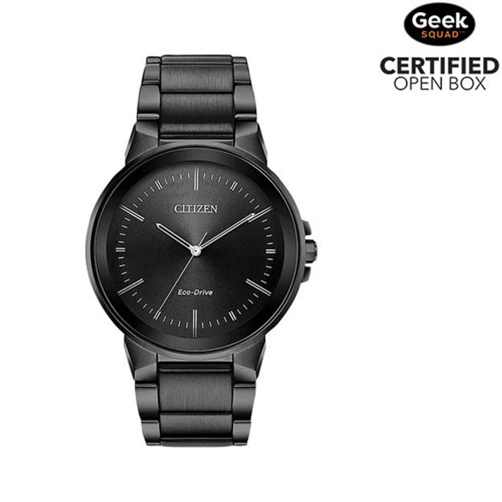 Open Box - Citizen Axiom Eco-Drive Watch 41mm Men's Watch - Grey Case, Bracelet & Black Dial