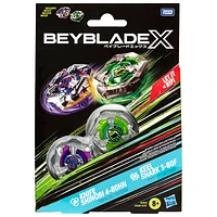 Ensemble de deux toupies Beyblade X Knife Shinobi 4-80HN et Keel Shark 3-80F