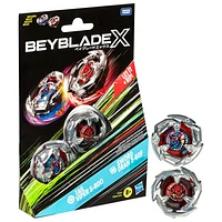 Ensemble de deux toupies Beyblade X Tail Viper 5-80O et Sword Dran 3-60F