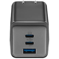 Insignia 65W 3-Port USB-C/USB-A Wall Charger with USB Cable (NS-MW3165C2A1B24-C) - Black - Only at Best Buy