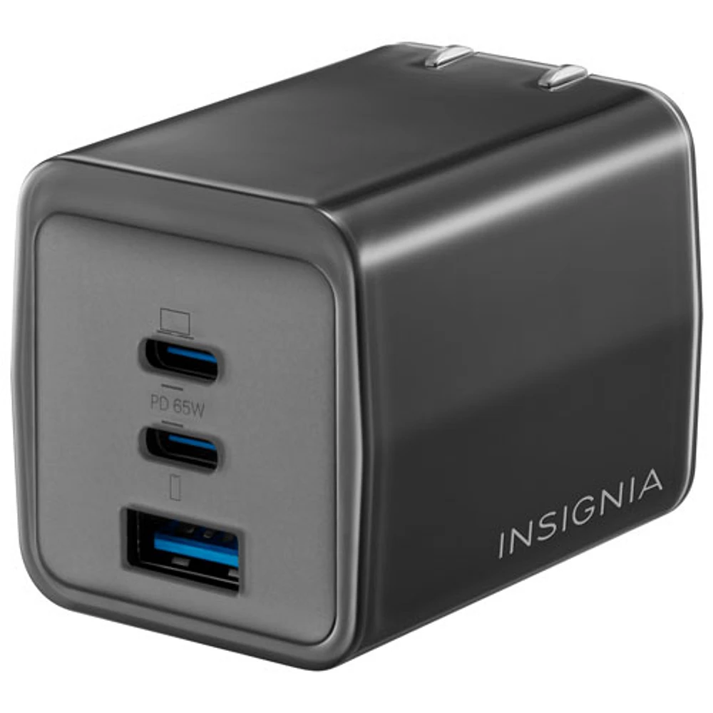 Insignia 65W 3-Port USB-C/USB-A Wall Charger (NS-MW3165C2A1B24-C) - Black - Only at Best Buy