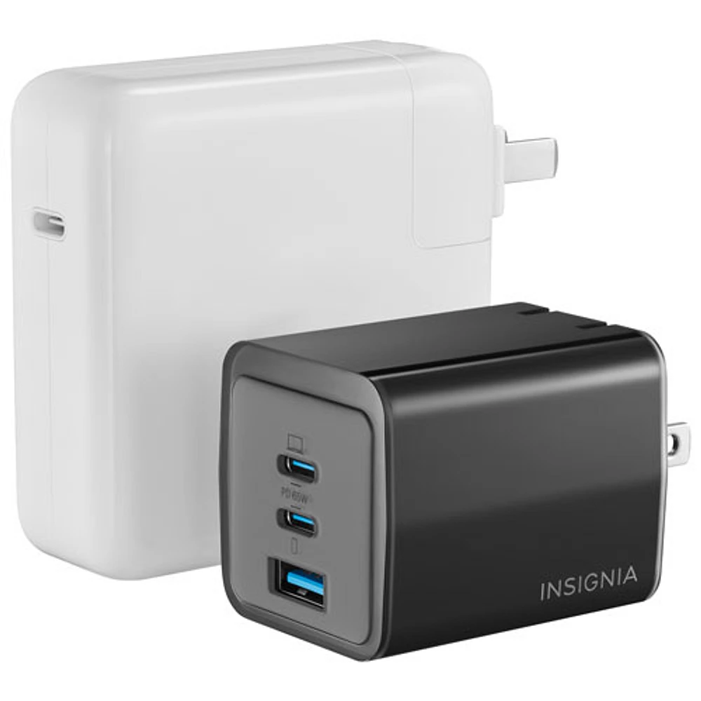 Insignia 65W 3-Port USB-C/USB-A Wall Charger (NS-MW3165C2A1B24-C) - Black - Only at Best Buy