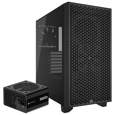 Corsair 3000D Computer Case with Pre-Installed RM850e Power Supply & SP120 RGB Fan Kit - Black