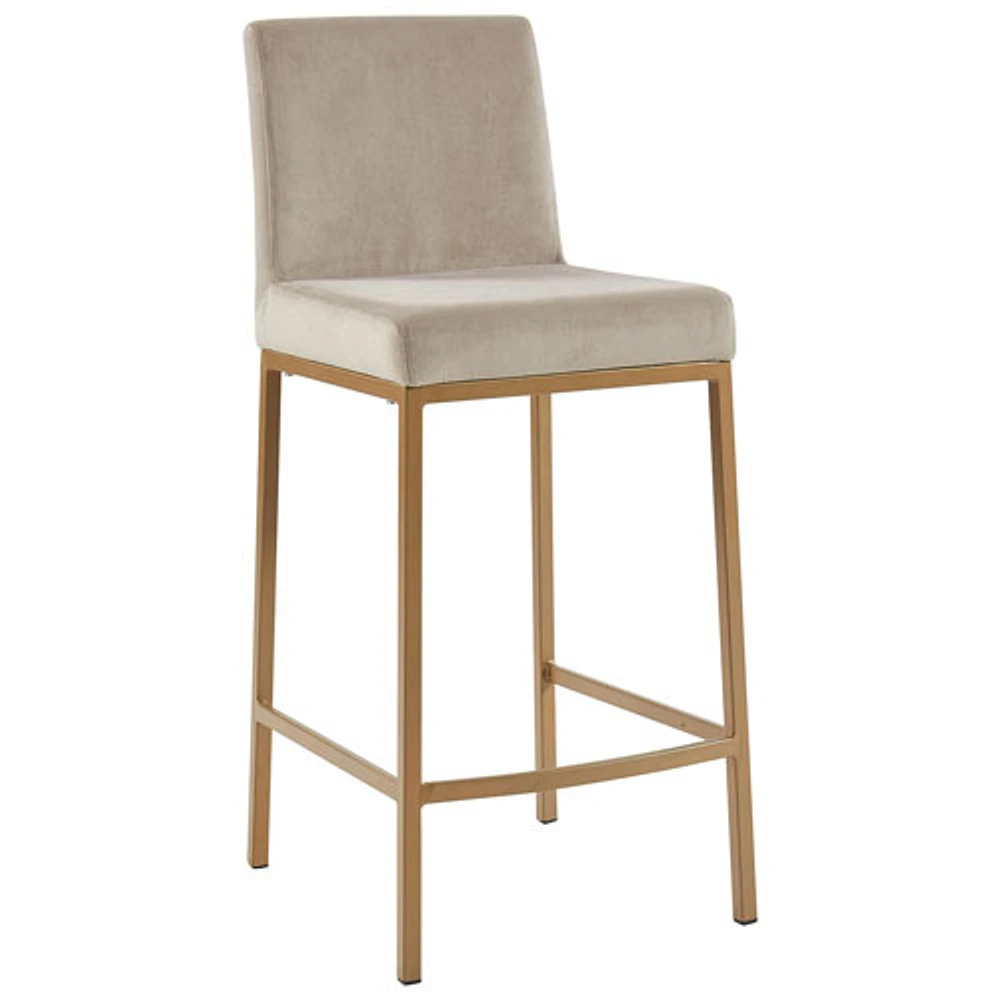 Tabouret de bar contemporain à hauteur de comptoir Diego - Ensemble de 2 - Beige