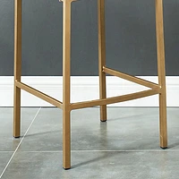 Tabouret de bar contemporain à hauteur de comptoir Diego - Ensemble de 2 - Beige