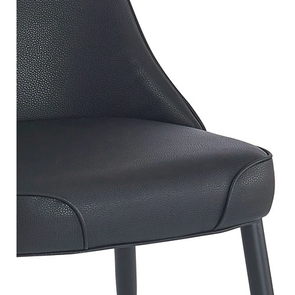 Koda Modern Faux Leather Dining Chair - Set of 2 - Black