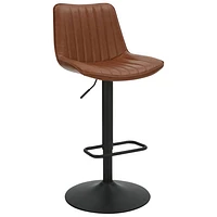 Kosi Contemporary Adjustable Height Air-Lift Barstool - Set of 2 - Saddle