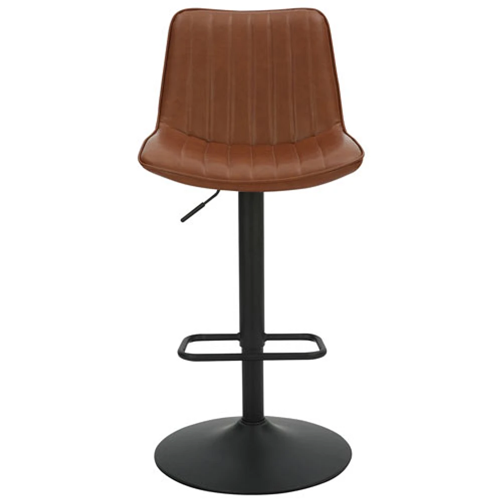 Kosi Contemporary Adjustable Height Air-Lift Barstool - Set of 2 - Saddle