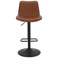 Kosi Contemporary Adjustable Height Air-Lift Barstool - Set of 2 - Saddle