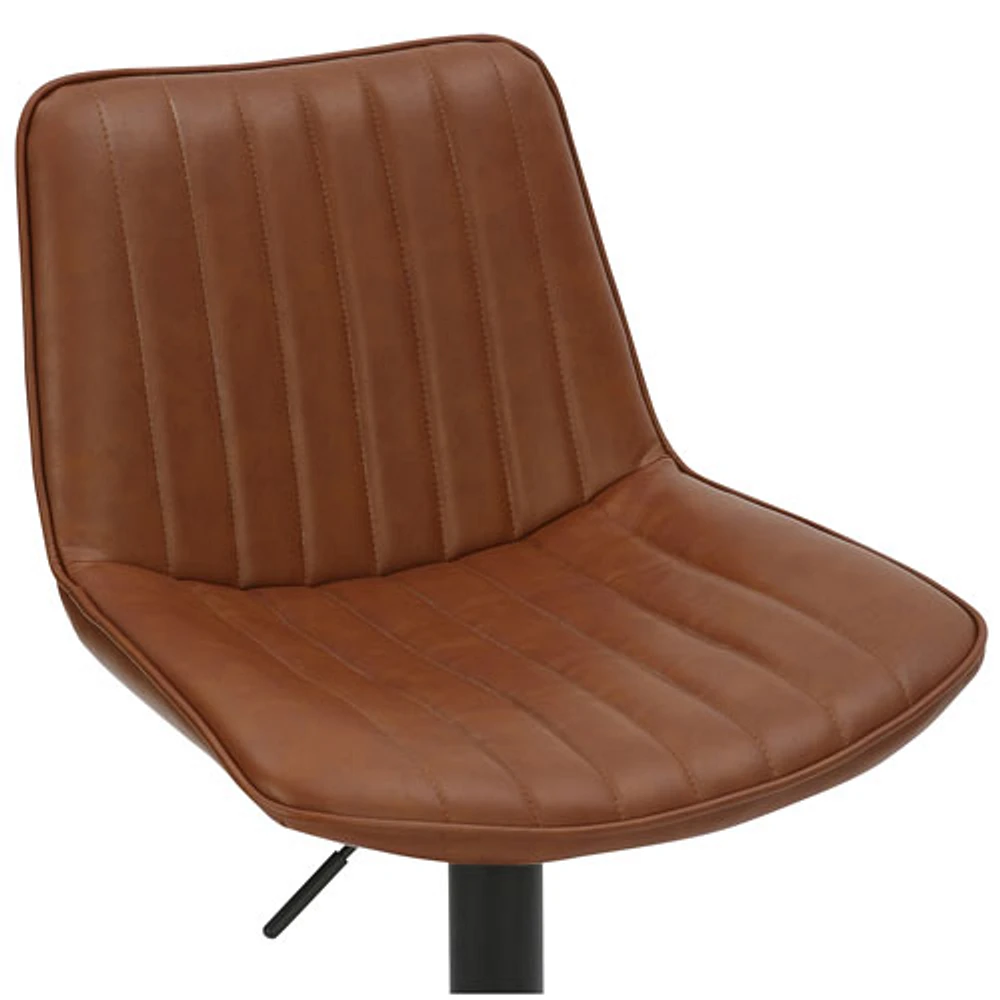 Kosi Contemporary Adjustable Height Air-Lift Barstool - Set of 2 - Saddle