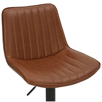 Kosi Contemporary Adjustable Height Air-Lift Barstool - Set of 2 - Saddle