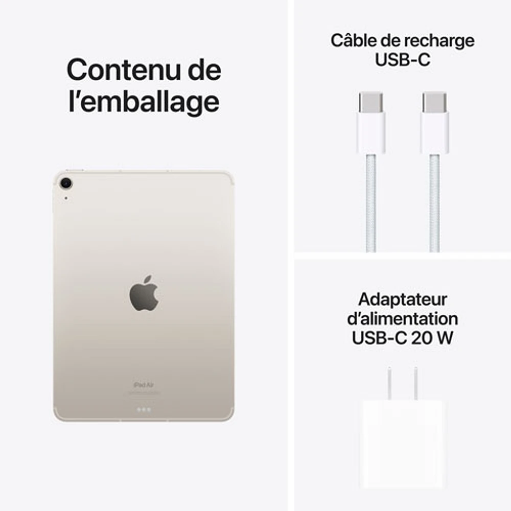 Apple iPad Air 11" 256GB with Wi-Fi & 5G (6th Generation) - Starlight