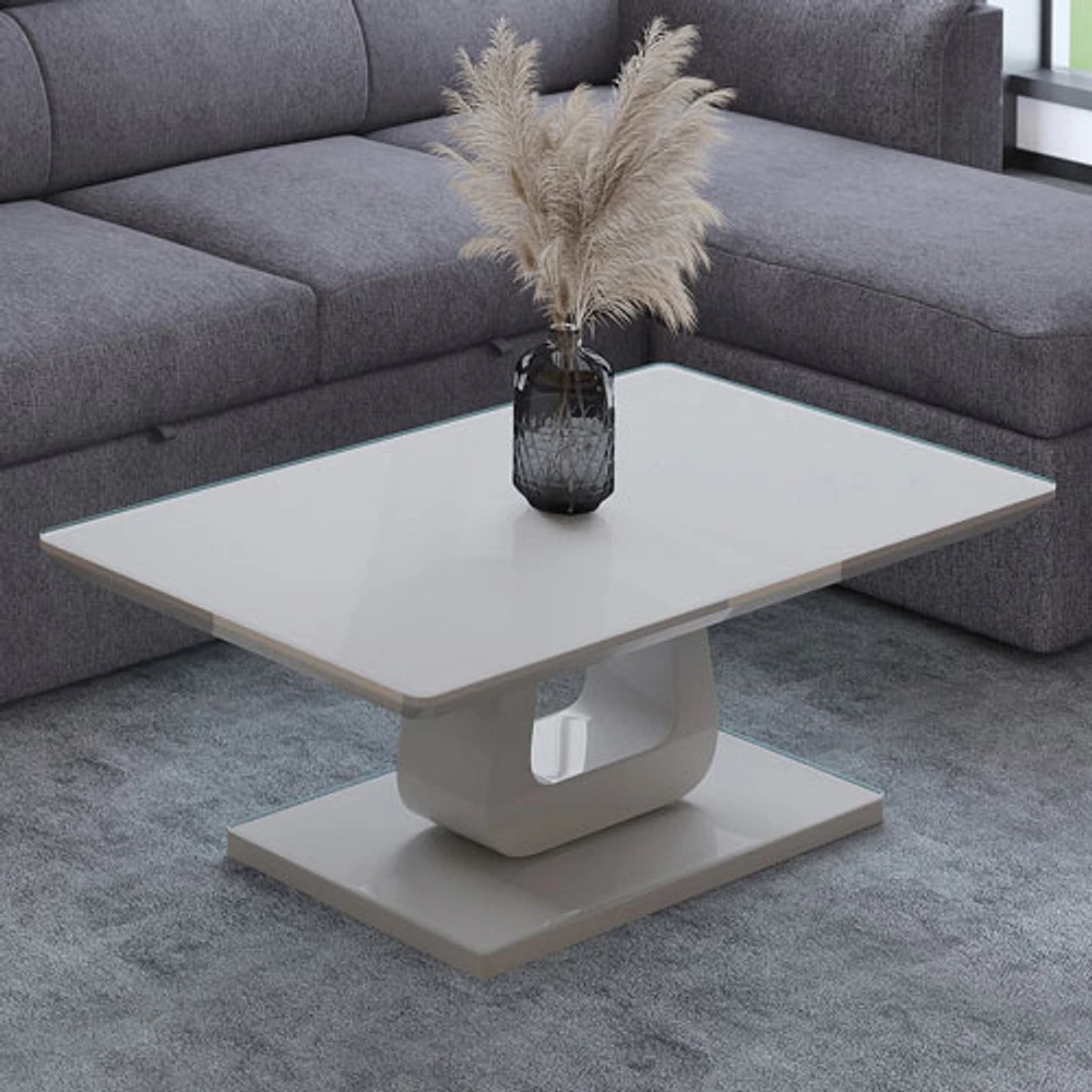 Table basse rectangulaire contemporaine Corvus - Gris chaud