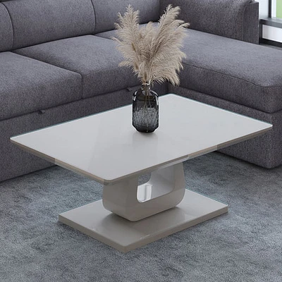 Corvus Contemporary Rectangular Coffee Table - Warm Grey