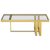 Paxton Contemporary Rectangular Coffee Table - Brushed Gold