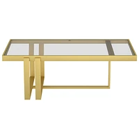 Paxton Contemporary Rectangular Coffee Table - Brushed Gold