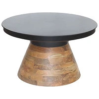 Table basse ronde contemporaine Boden - Noir/Noyer