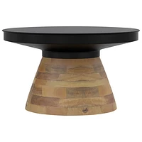 Boden 2-Piece Contemporary Round Table Set - Black/Walnut