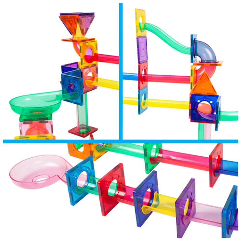 PicassoTiles Magnetic Marble Run Set - 71 Pieces (PTG71)