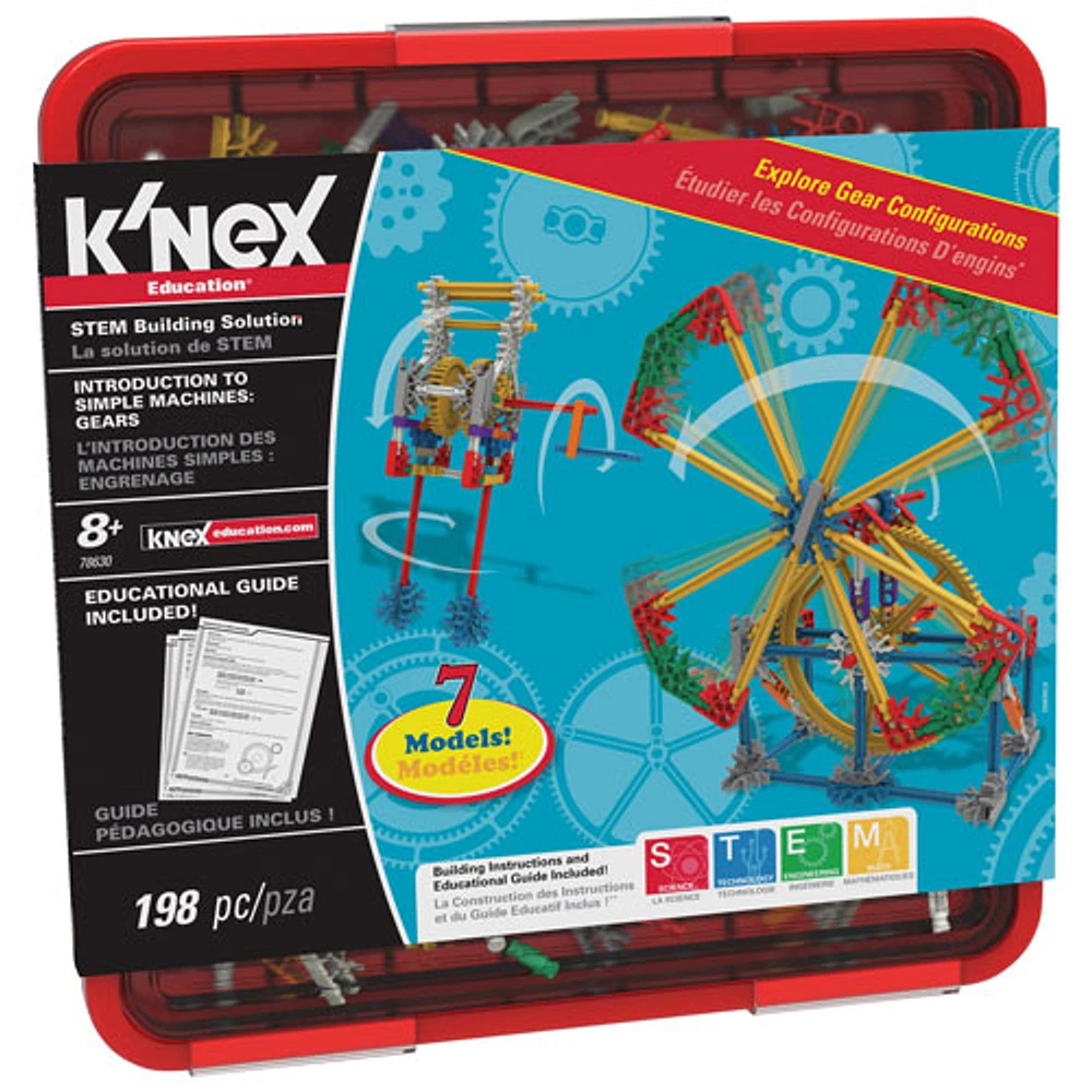 K'NEX Education Intro to Simple Machines Gears Set - 198 Pieces (78630)