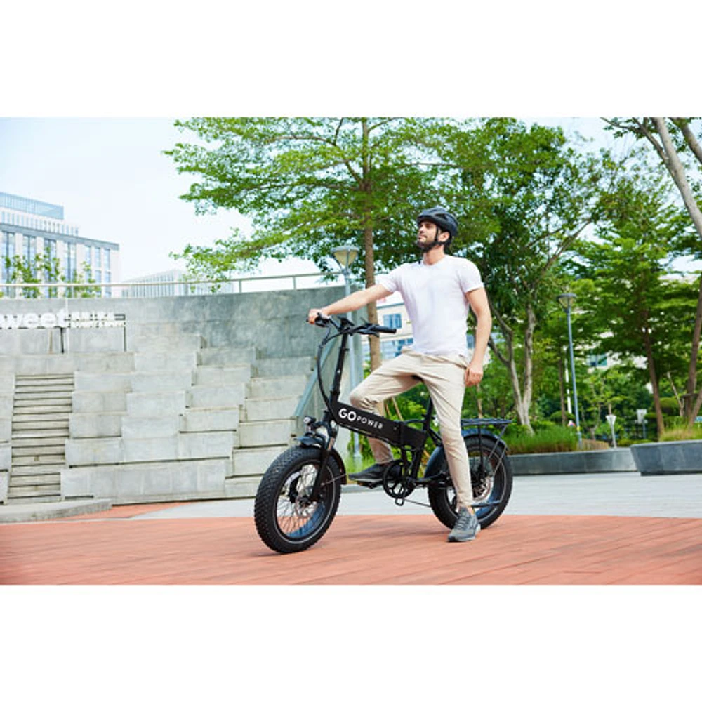 GoPowerBike GoExpress Foldable Electric City Bike (500W Motor/ 72km Range/ 32km/h Top Speed) - Black