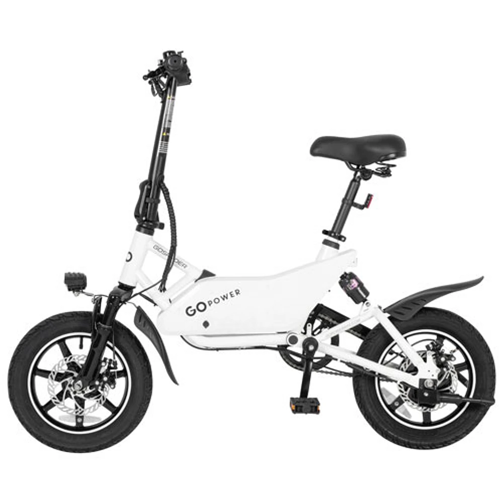 GoPowerBike GoSpyder Foldable Electric City Bike (350W Motor /40km Range /24km/h Top Speed) - Black