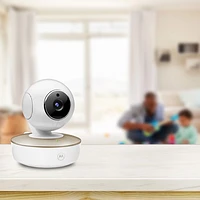 Motorola 5" Video Baby Monitor with Remote Pan, Night Vision and Zoom/Pan/Tilt (VM50G-2) - Double Camera - White/Gold