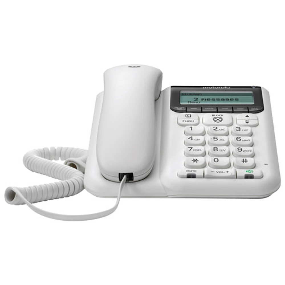 Motorola Corded Telephone With Answering Machine (CT610) - White