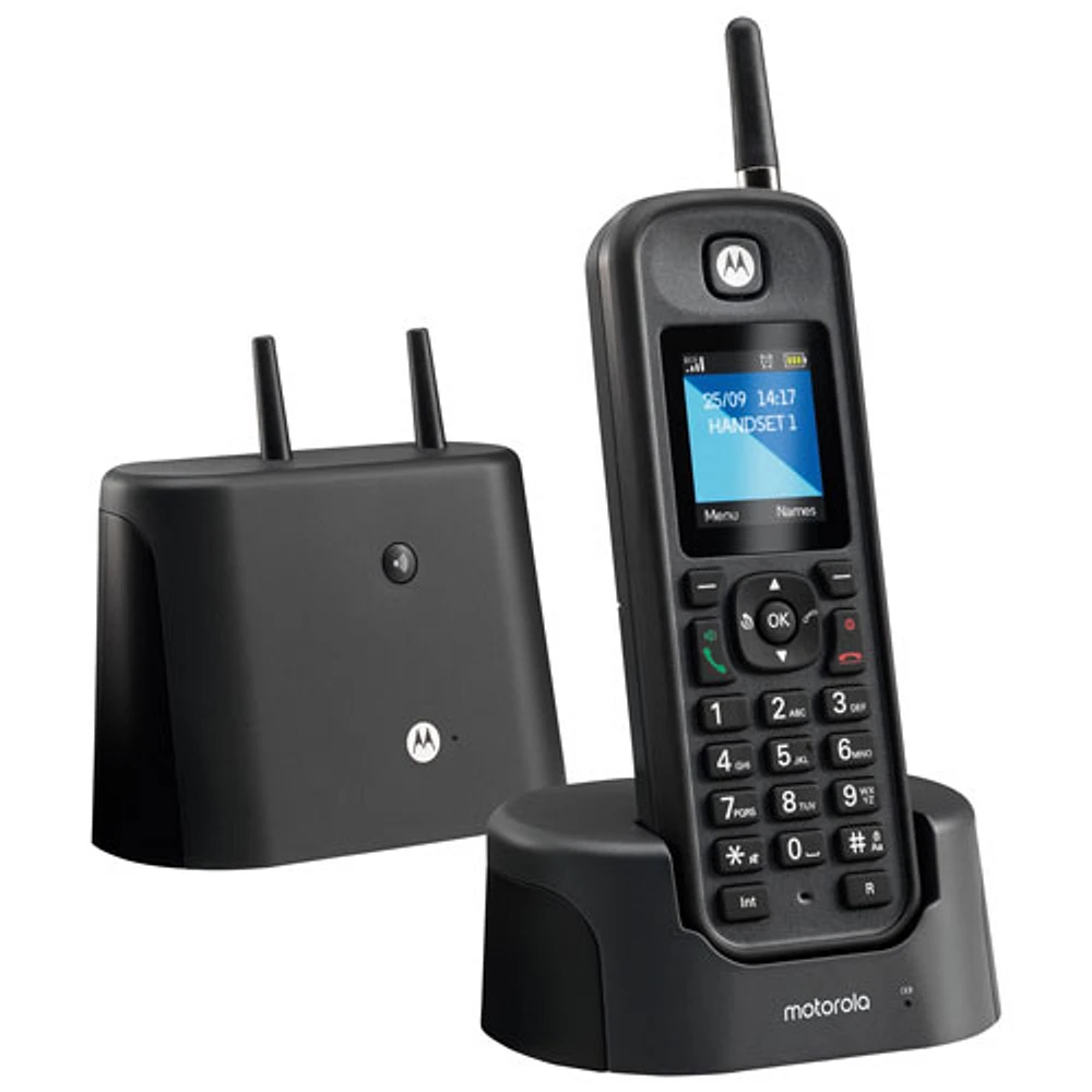 Téléphone d'extérieur sans fil à 2 combinés DECT 6.0 O21 de Motorola - Noir