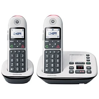 Motorola CD501 DECT 6.0 2-Handset Cordless Phone - White