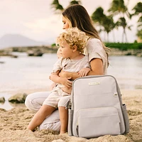 Petunia Picklebottom Sync Backpack Diaper Bag - Grey Matte Cable Stitch