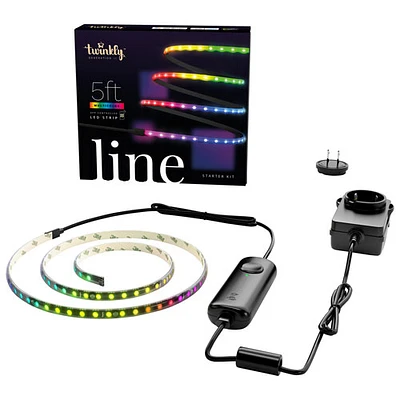 Trousse de démarrage avec bande lumineuse intelligente multicolore 1,5 m (5 pi) Line de Twinkly