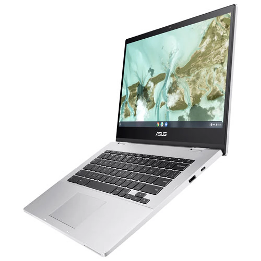 ASUS CX1 14" Chromebook - Transparent Silver (Intel Celeron N4500/8GB RAM/128GB eMMc SSD/ChromeOS) - En