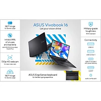 ASUS Vivobook 16 16" Laptop - Indie Black (Intel Core i5-1335U/16GB RAM/1TB SSD/Windows 11) - English