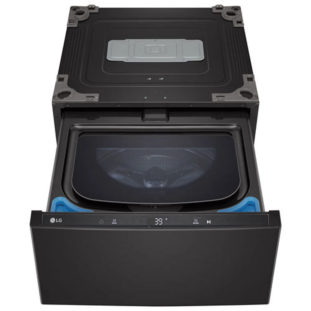 Open Box - LG Sidekick 27" 1.0 Cu. Ft. Laundry Pedestal Washer (WD300CB) - Black Steel