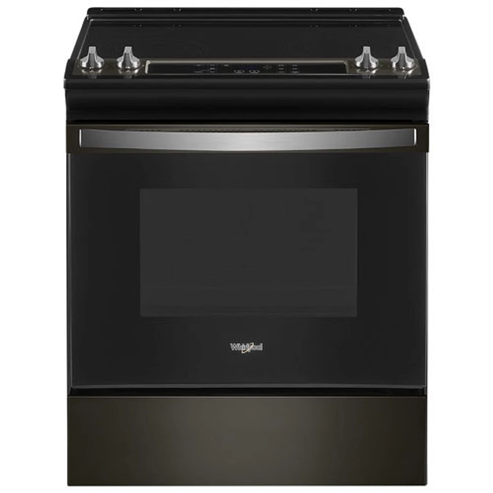 Open Box - Whirlpool 30" 4.8 Cu. Ft. Self-Clean Slide-In Electric Range - Black Stainless - Scratch & Dent