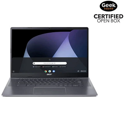 Boîte ouverte - Portable de 15,6 po Chromebook Plus d'Acer - Argenté (Core i3-1215U d'Intel/256 Go/RAM 8 Go/ChromeOS)