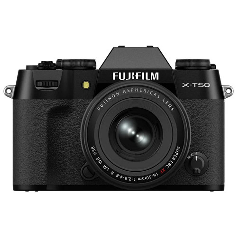 Appareil photo sans miroir X-T50 de Fujifilm avec objectif 16-50mm - Noir