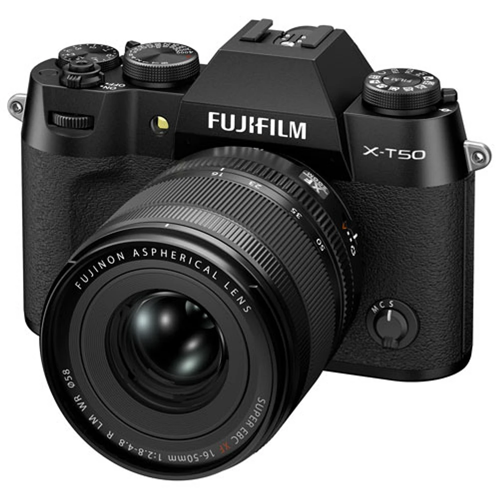 Appareil photo sans miroir X-T50 de Fujifilm avec objectif 16-50mm - Noir