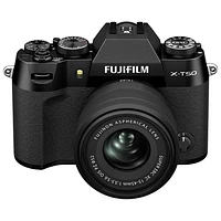 Appareil photo sans miroir X-T50 de Fujifilm avec objectif 15-45mm - Noir