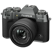 Fujifilm X-T50 Mirrorless Camera with 15-45mm Lens Kit - Charcoal Silver