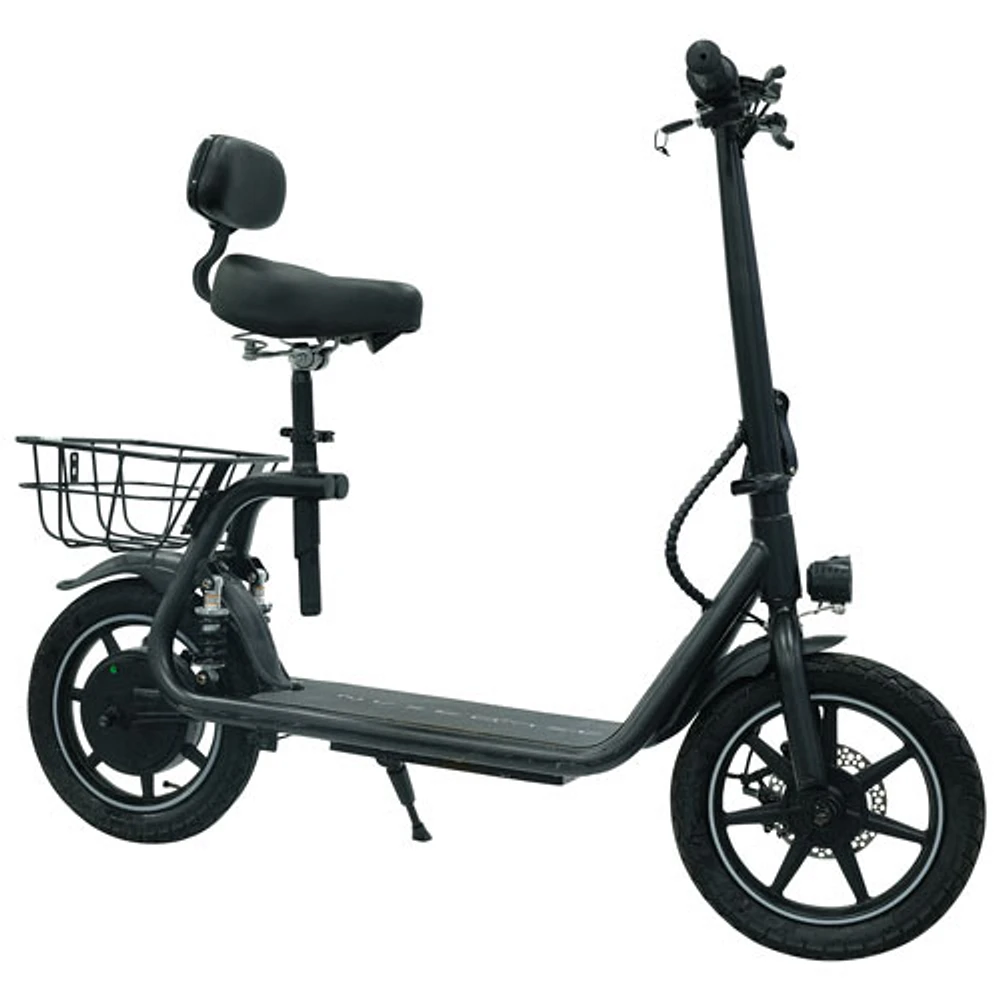 Delorean 14" Seated Folding Electric Scooter (450W Motor / 27.85 km Range / 25 km/h Top Speed) - Black