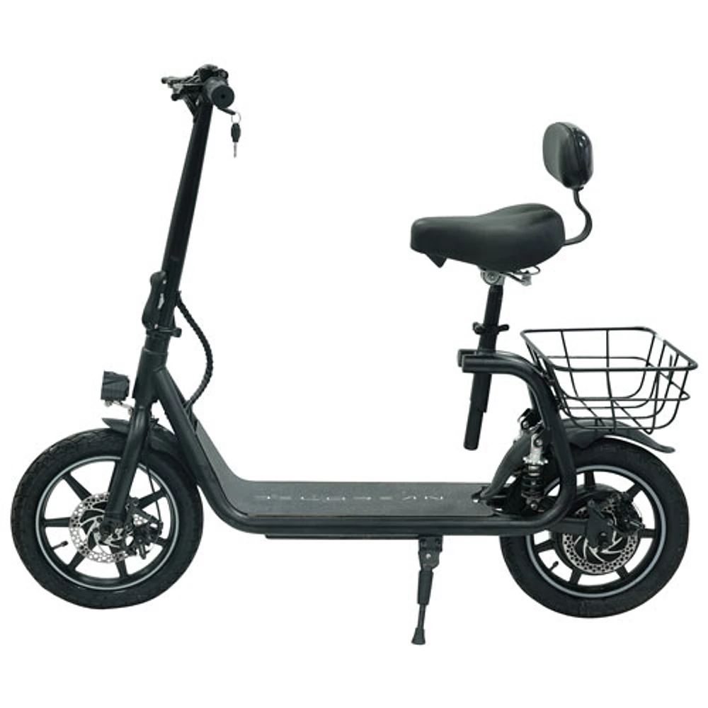 Delorean 14" Seated Folding Electric Scooter (450W Motor / 27.85 km Range / 25 km/h Top Speed) - Black