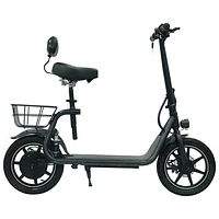 Delorean 14" Seated Folding Electric Scooter (450W Motor / 27.85 km Range / 25 km/h Top Speed) - Black