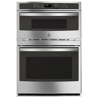 GE 30" 5 Cu. Ft./1.7 Cu. Ft. Combination Self-Clean Electric Wall Oven (JT3800SHSS) - Stainless Steel